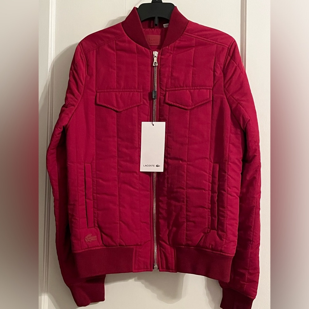 New Lacoste Red Bomber Jacket Size 36